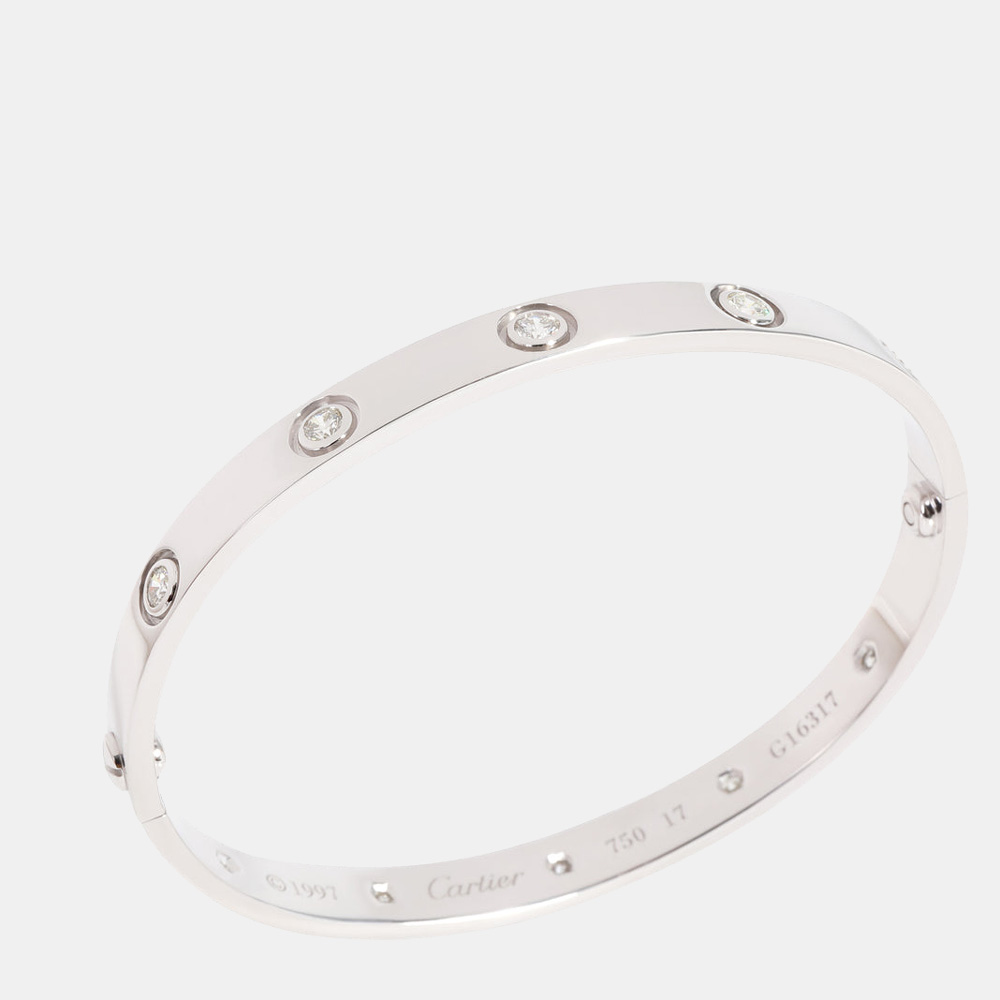 

Cartier Love 18K White Gold Diamond Bracelet 17
