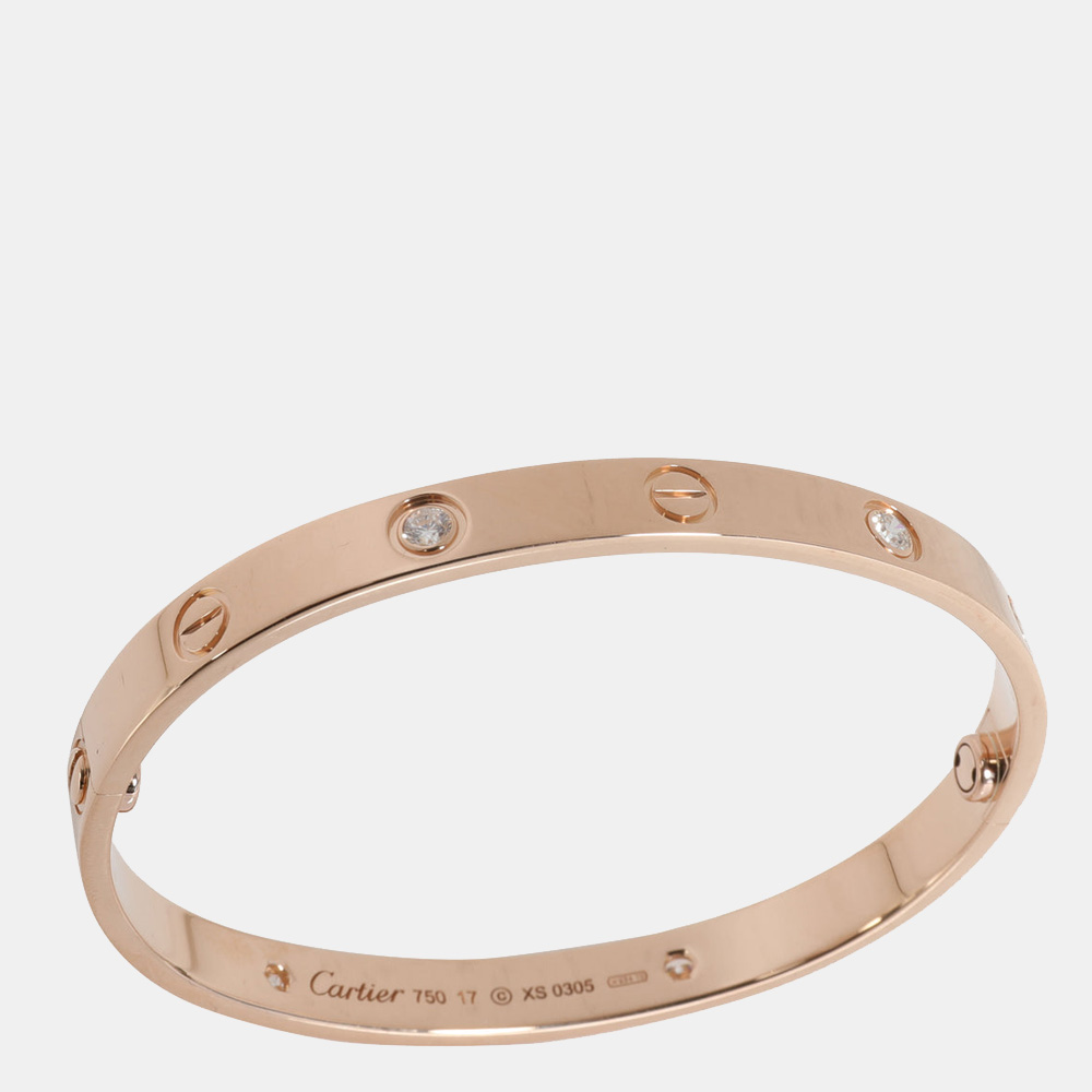 

Cartier Love 18K Rose Gold Diamond Bracelets 17