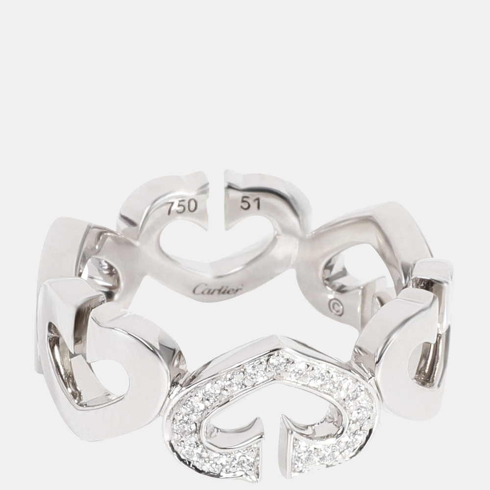 

Cartier Hearts & Symbols 18K White Gold Diamond Ring EU 51