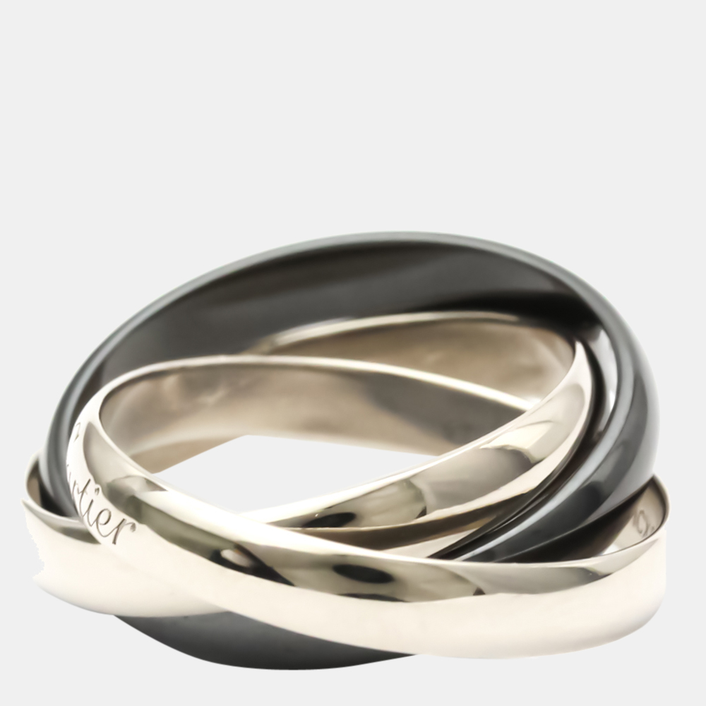 

Cartier Trinity 18K White Gold Ceramic Ring EU 55