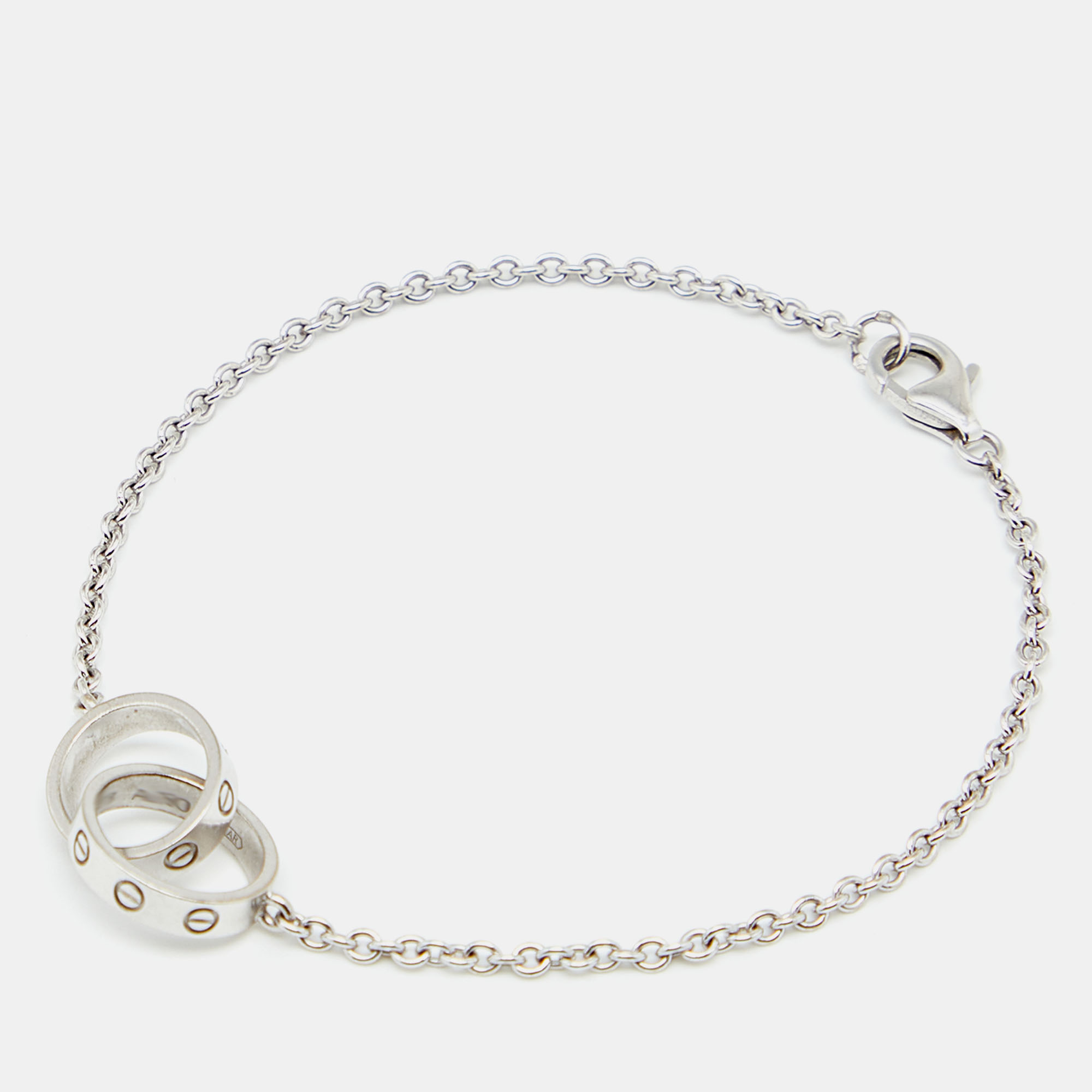 

Cartier Love Interlocking Loop 18K White Gold Bracelet