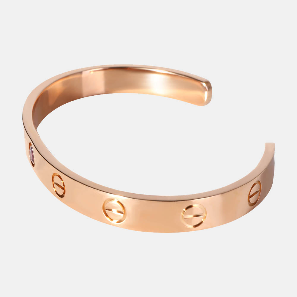 

Cartier Love Cuff 18K Rose Gold Amethyst Bracelet 16