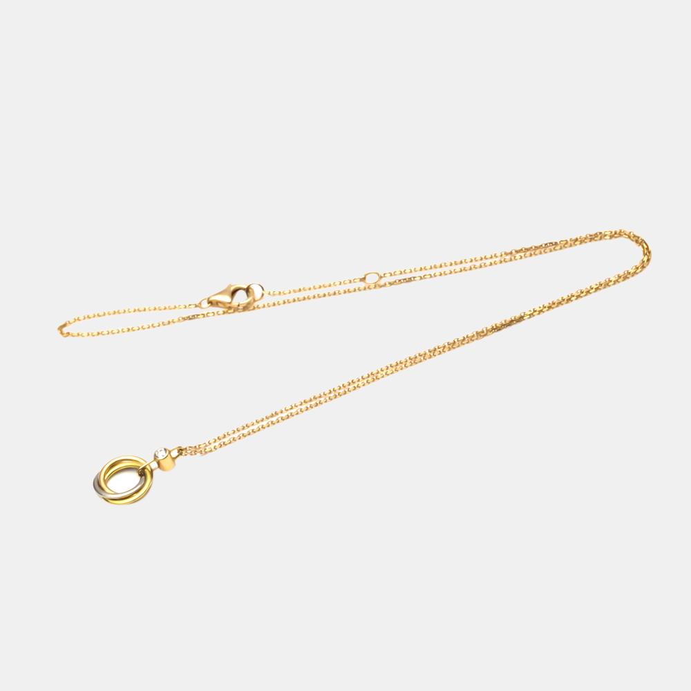 

Cartier Trinity 18K Yellow Rose and White Gold, Diamond Necklace