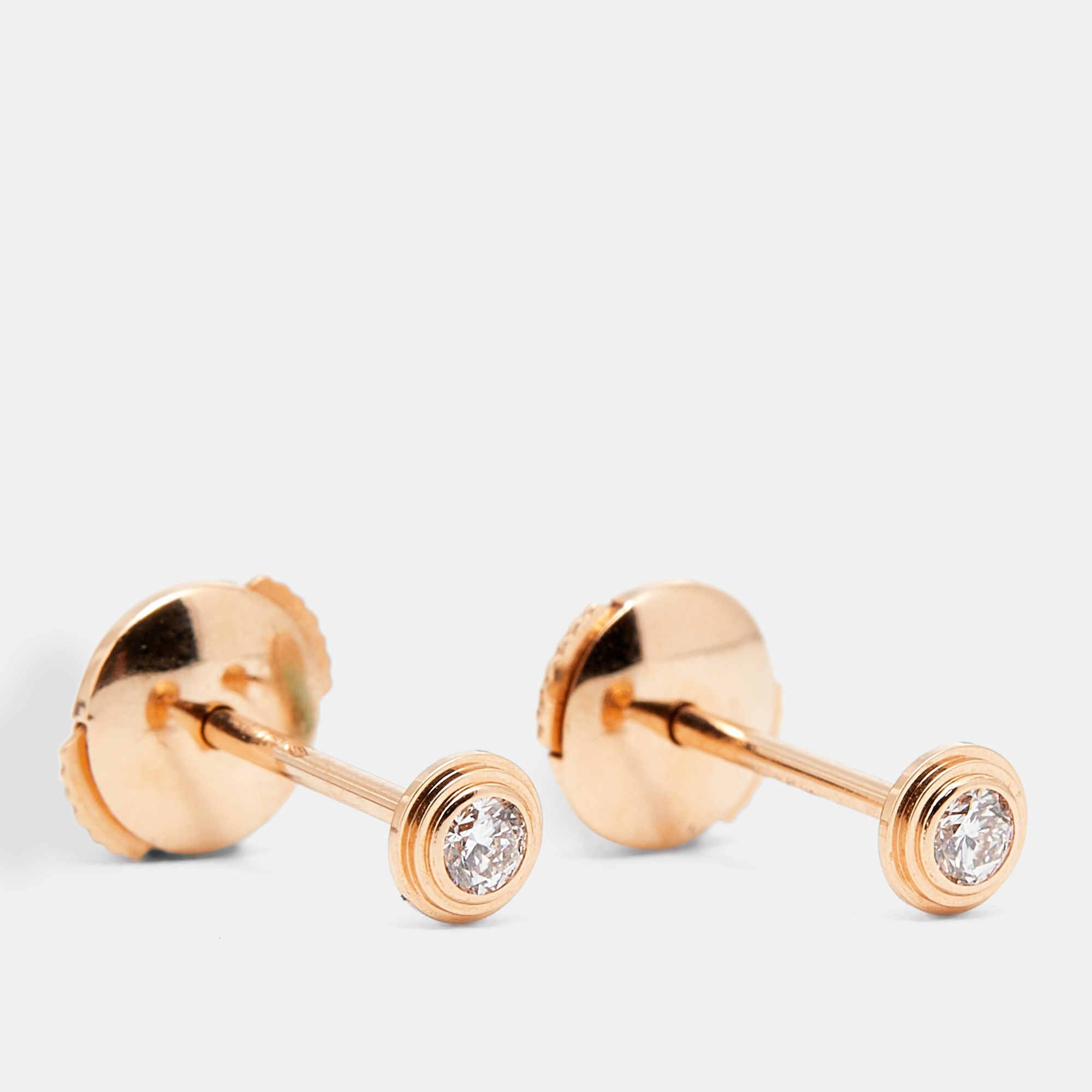 

Cartier D'Amour Diamond 18K Rose Gold  Model Stud Earrings