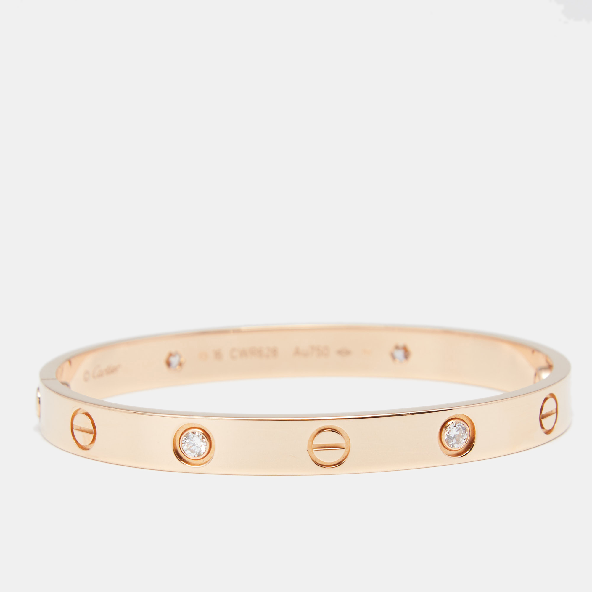 

Cartier Love 4 Diamond 18K Rose Gold Bracelet 16