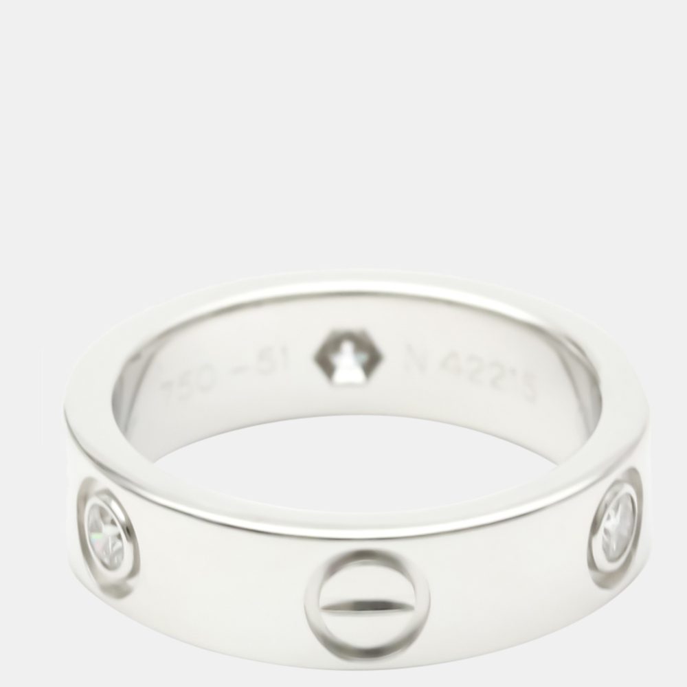 

Cartier Love 18K White Gold Diamond Ring EU 51