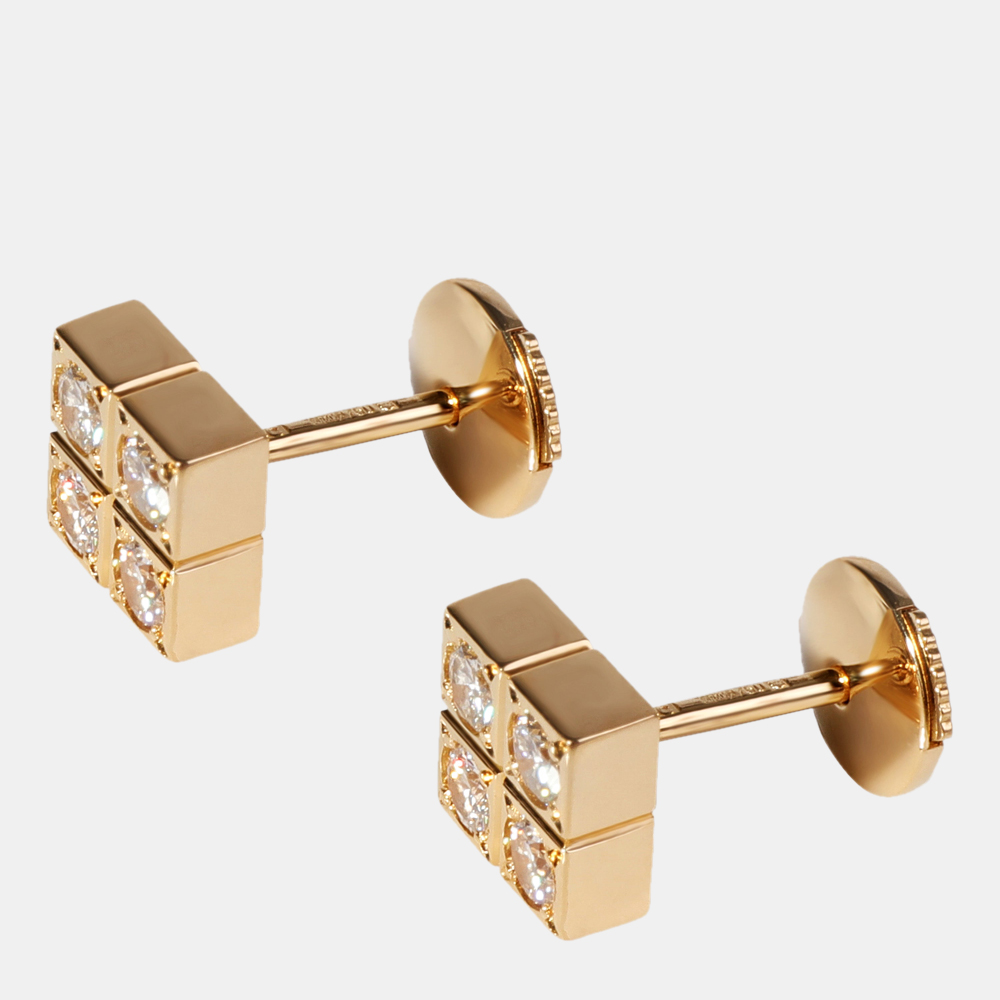 

Cartier Square 18K Yellow Gold Diamond Earring