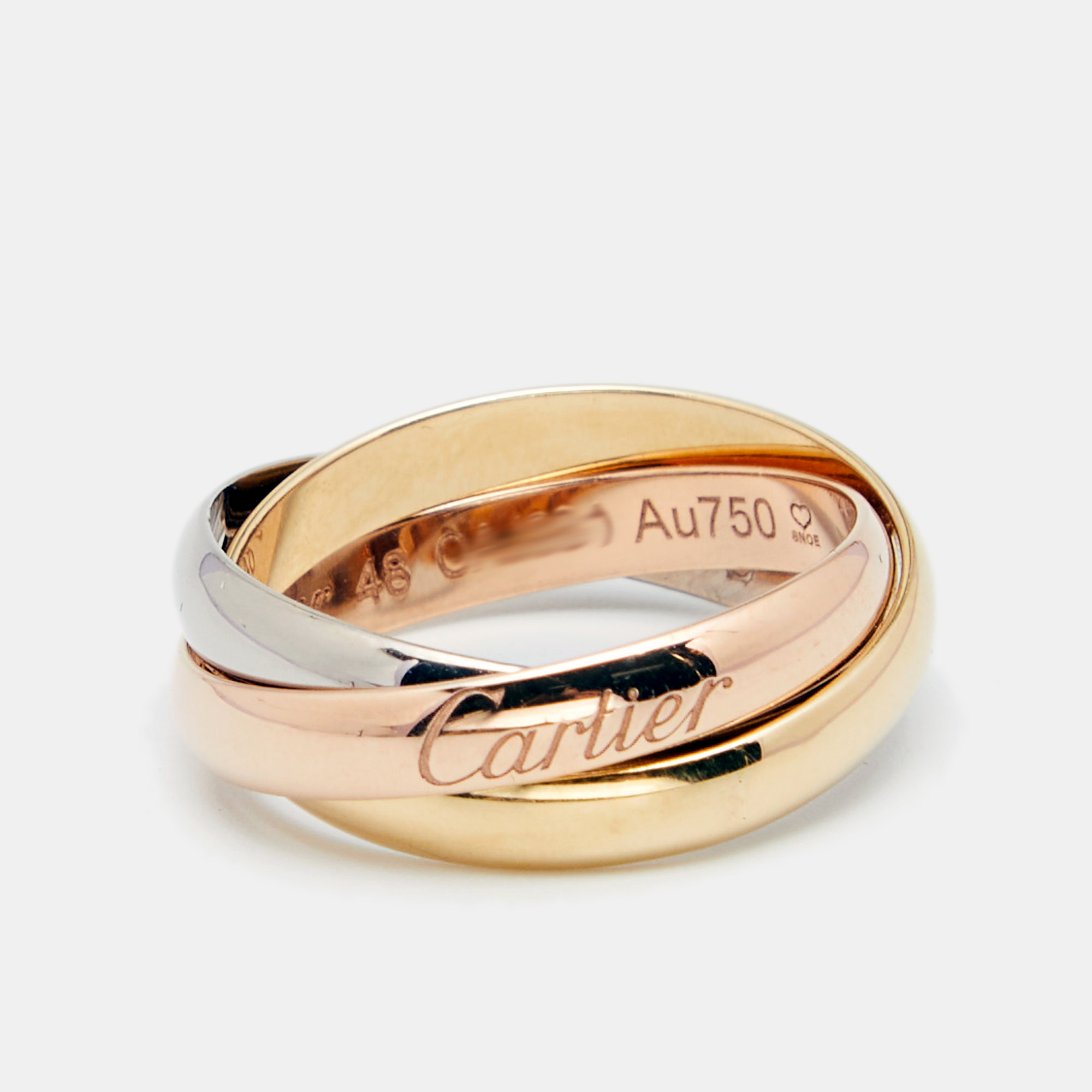 

Cartier Trinity 18k Three Tone Gold Rolling Ring Size