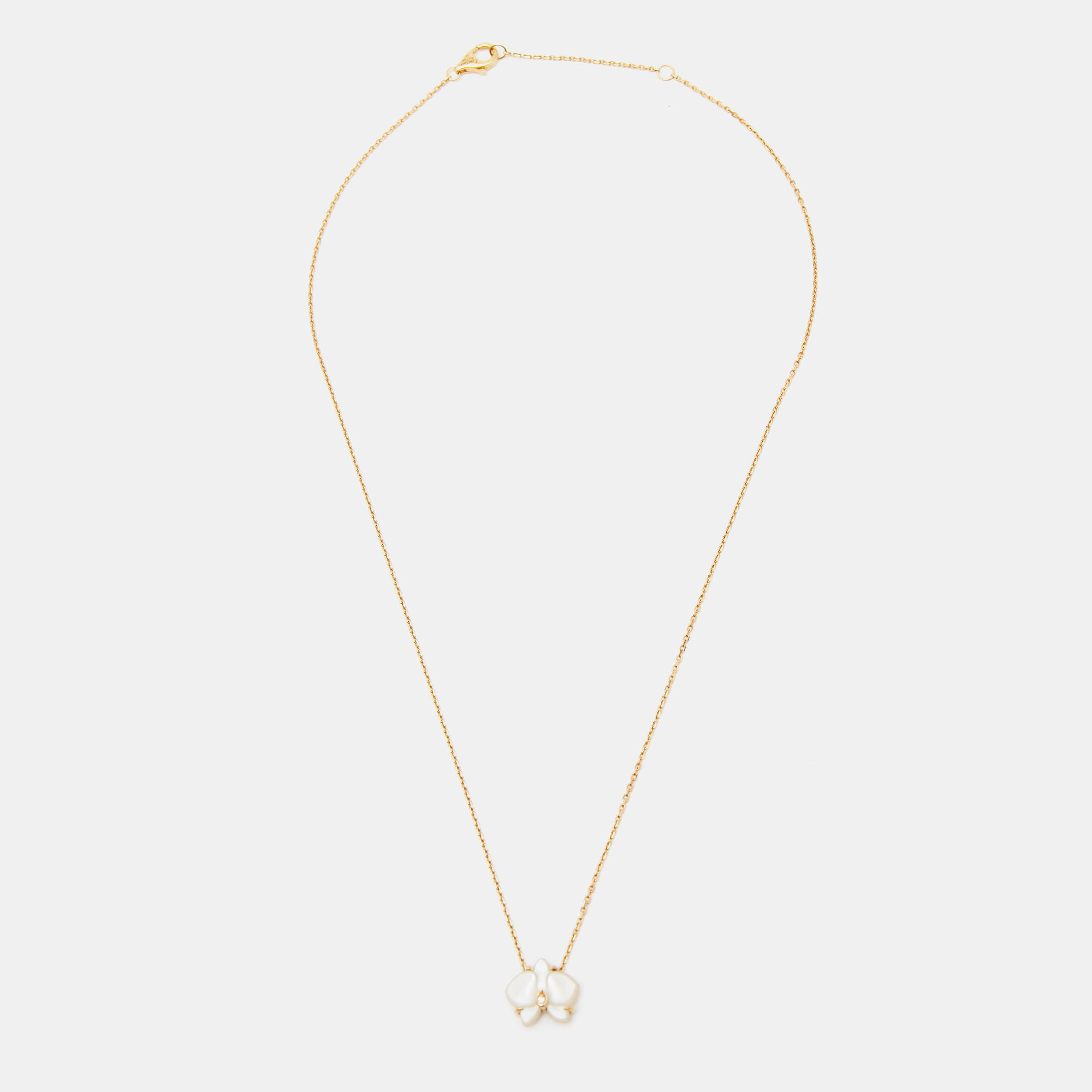 

Cartier Caresse d'Orchidees par Cartier Mother of Pearl Diamond 18k Yellow Gold Necklace