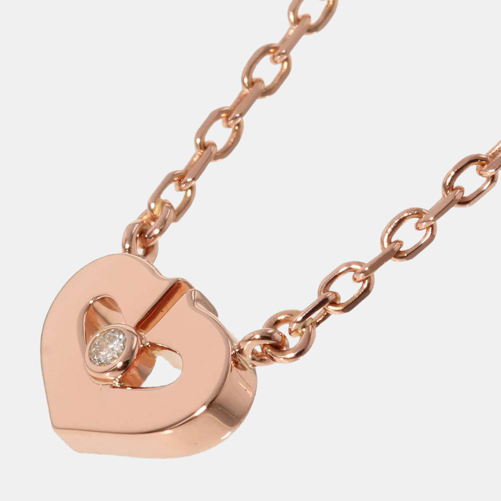 

Cartier C de Cartier Heart 18K Rose Gold Diamond Necklace