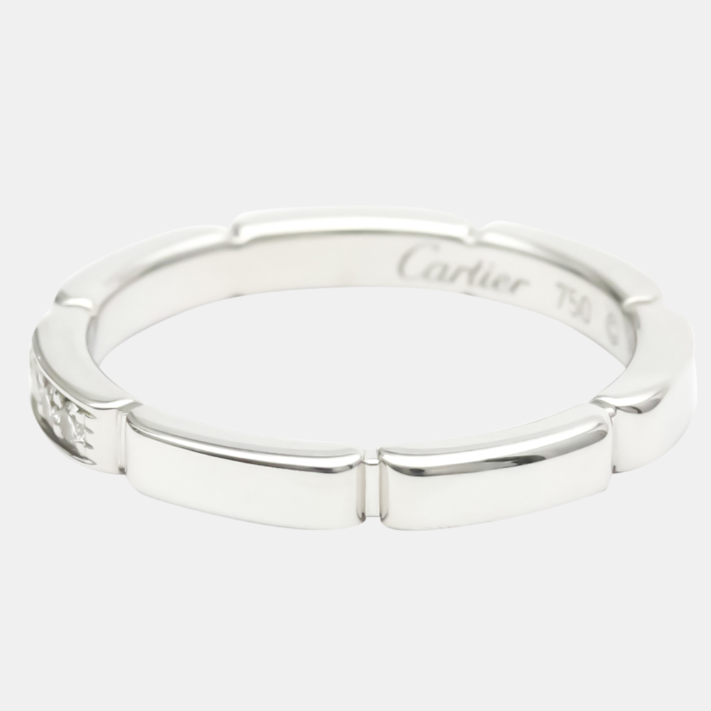 

Cartier Maillon Panthere Wedding Band 18K White Gold Diamond Ring EU 53