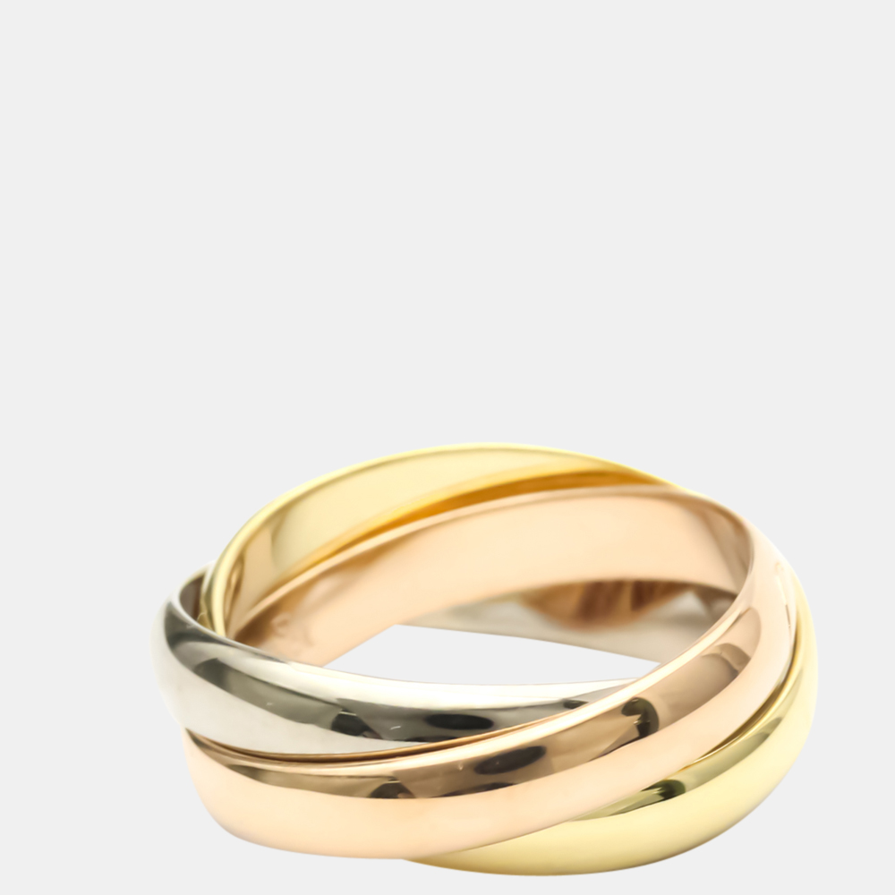 

Cartier Trinity 18K Yellow Rose and White Gold Ring EU 50