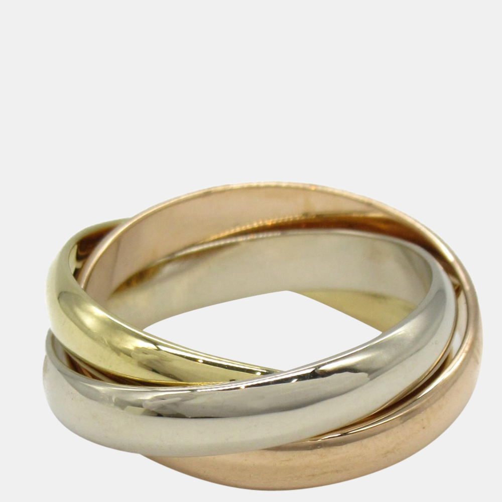 

Cartier Trinity 18K Yellow Rose and White Gold Ring EU 52