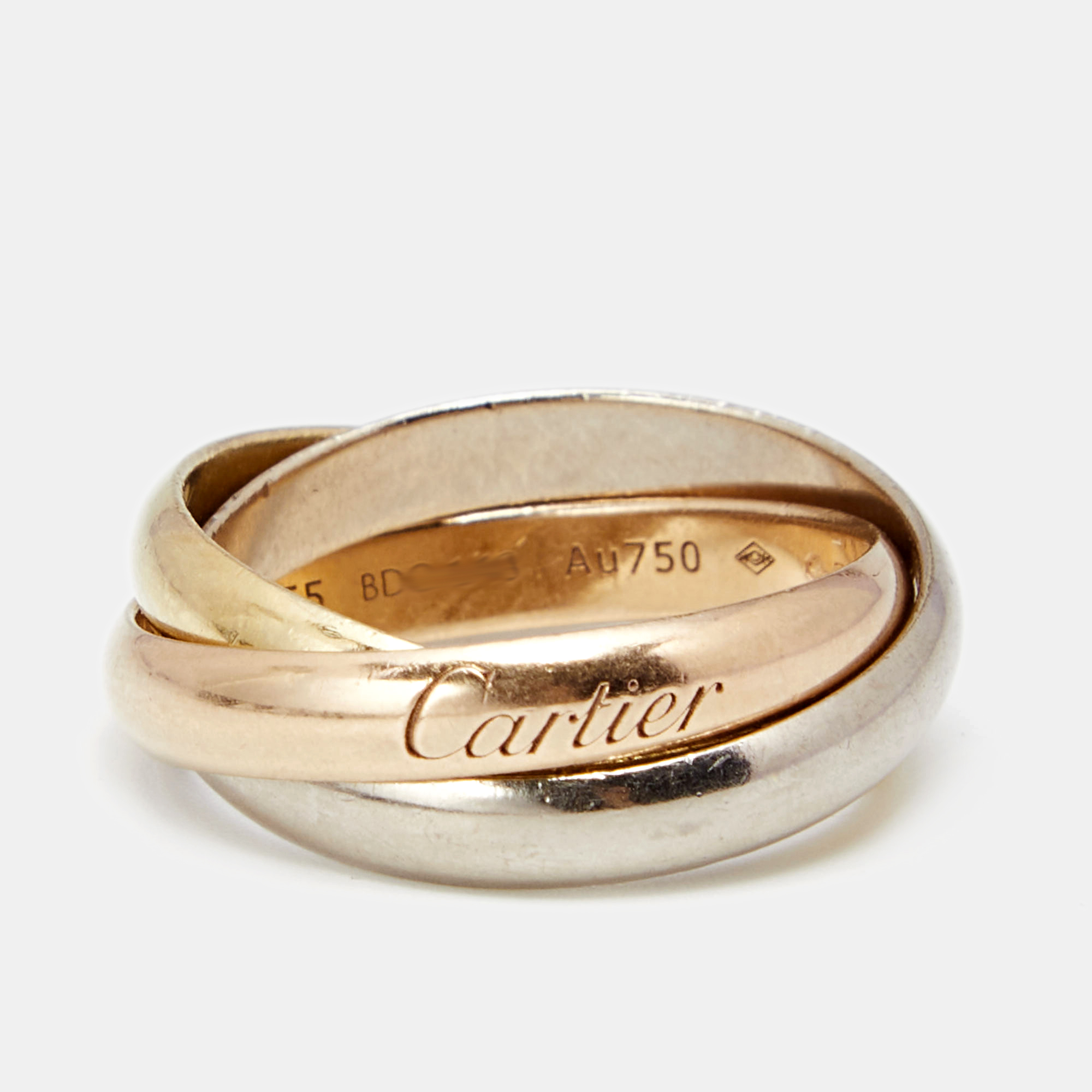 

Cartier Trinity De Cartier Classic 18k Three Tone Gold Rolling Ring Size