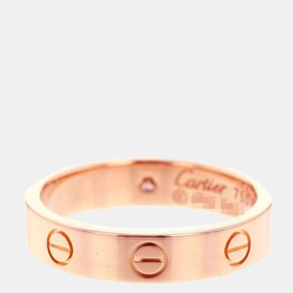

Cartier Love 18K Rose Gold Diamond Ring EU 52