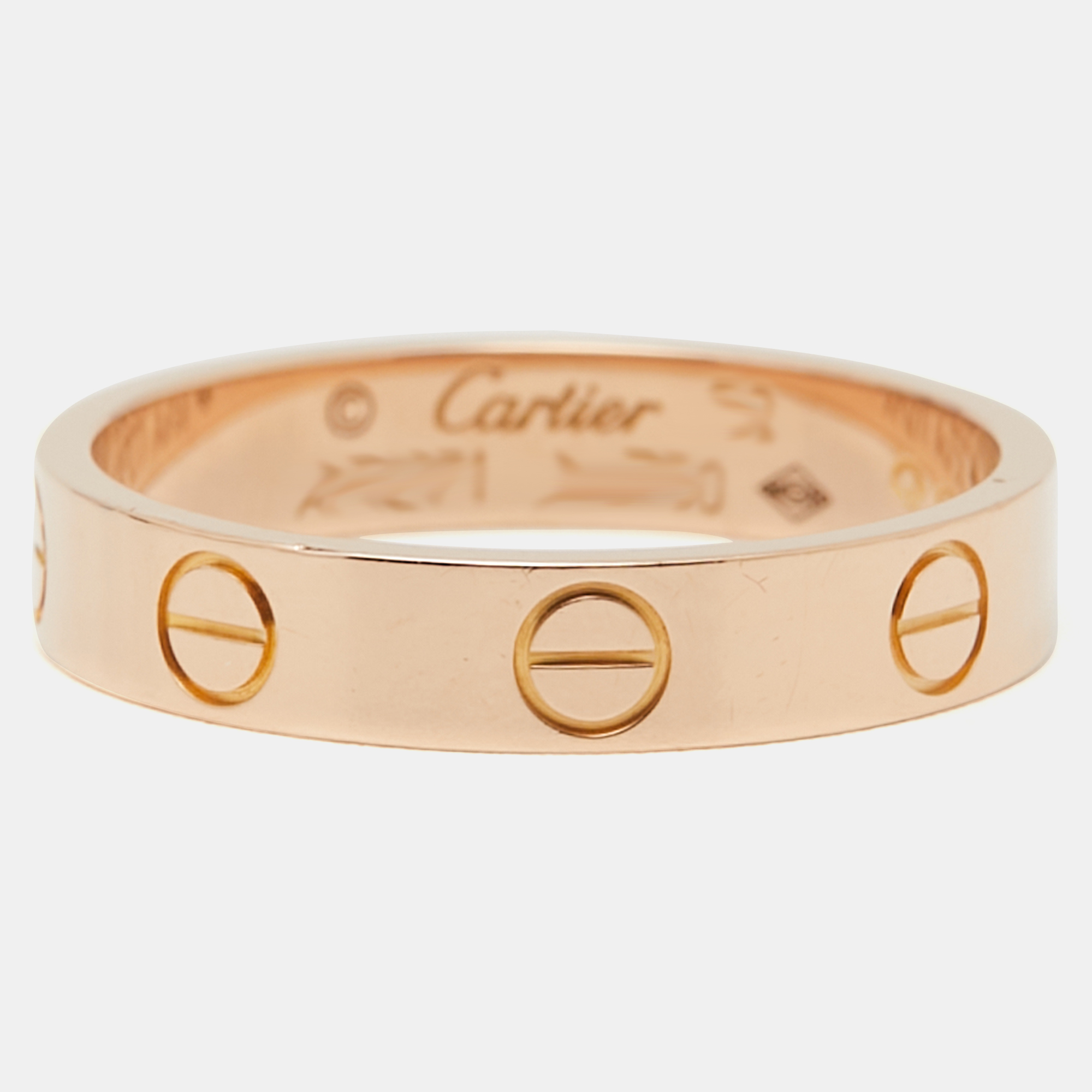 

Cartier Love 18K Rose Gold Narrow Wedding Band Ring Size