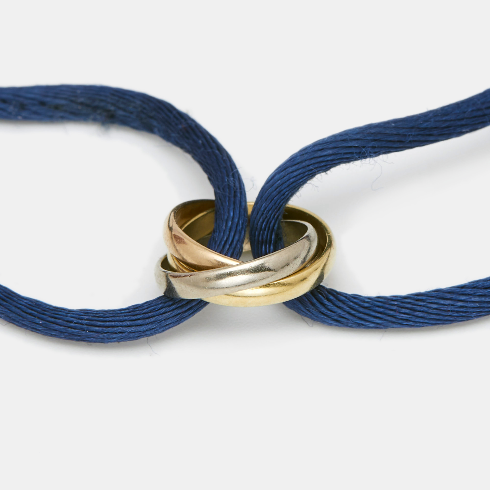 

Cartier Trinity de Cartier Blue Cord 18k Three Tone Gold Adjustable Bracelet