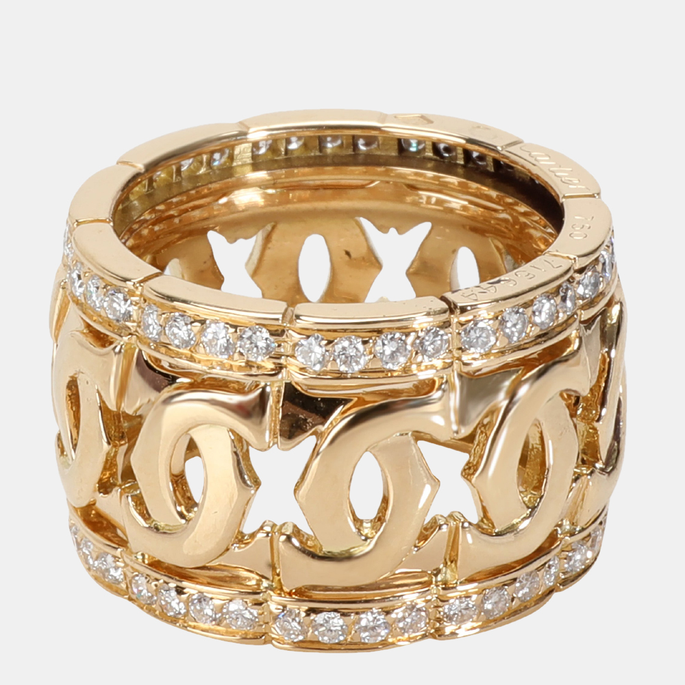 

Cartier Entrelaces C de Cartier 18K Yellow Gold Diamond Ring EU