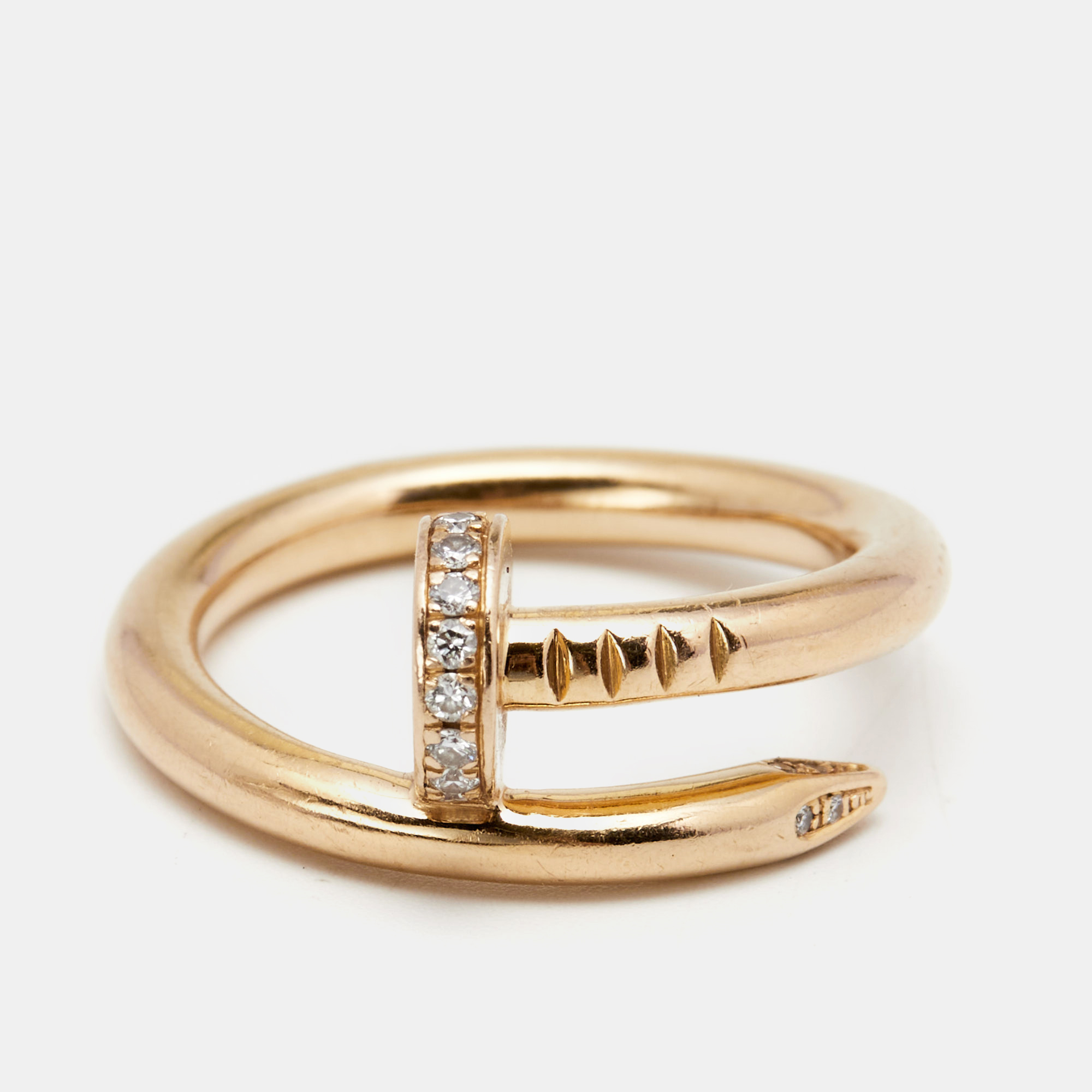 

Cartier Juste Un Clou Diamonds 18k Rose Gold Ring Size