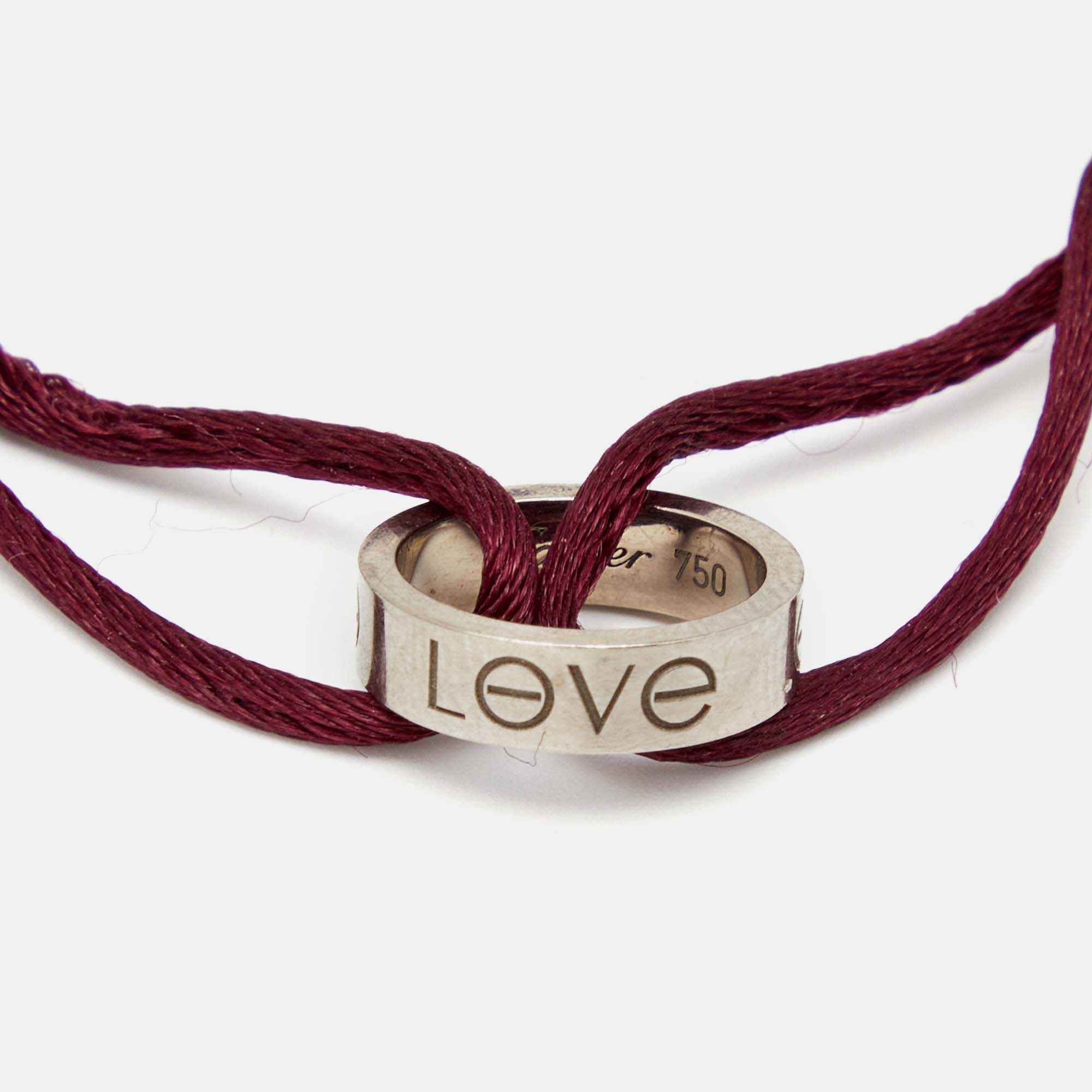 

Cartier Love 18k White Gold Adjustable Cord Bracelet
