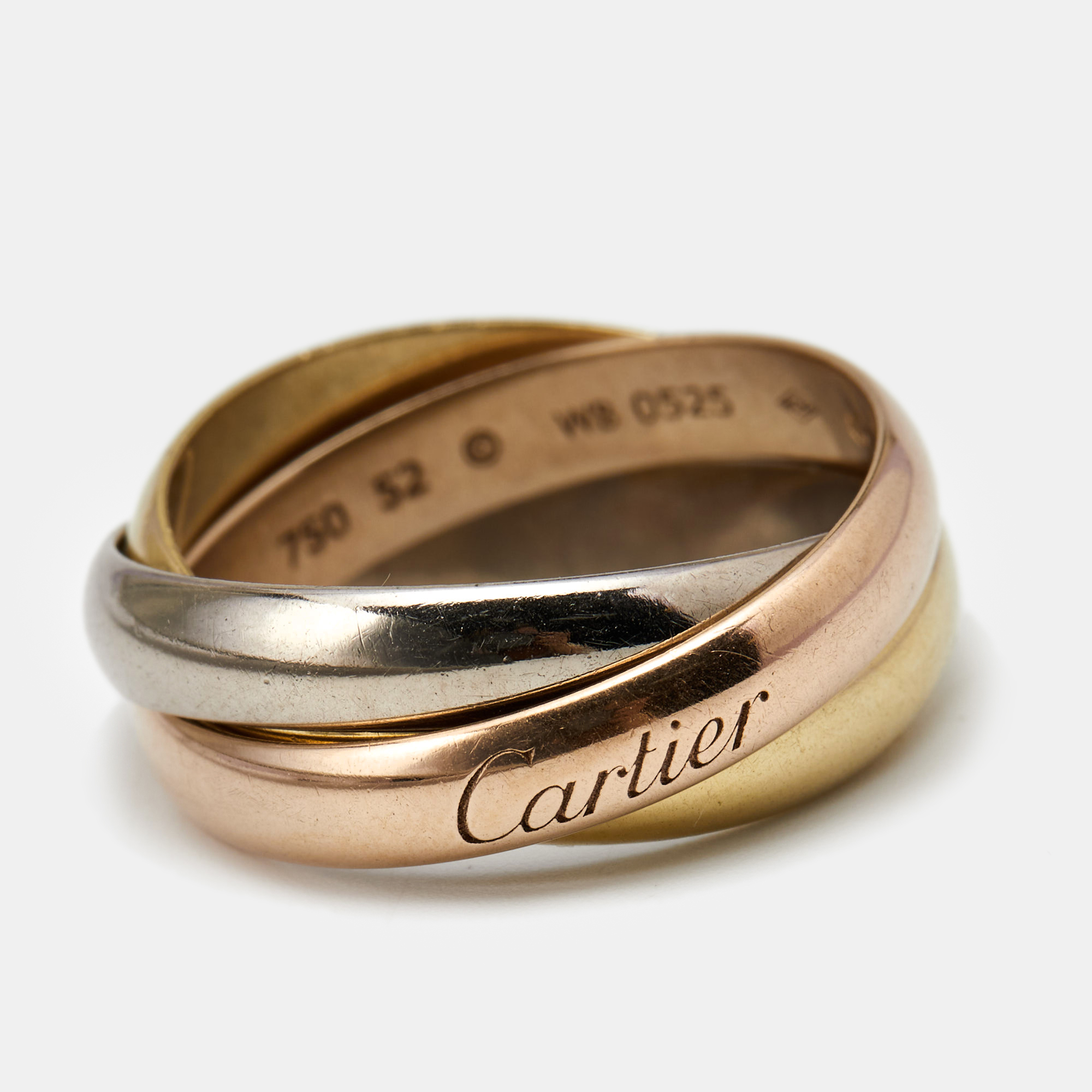 

Cartier Trinity Classic 18K Three Tone Gold Rolling Ring Size