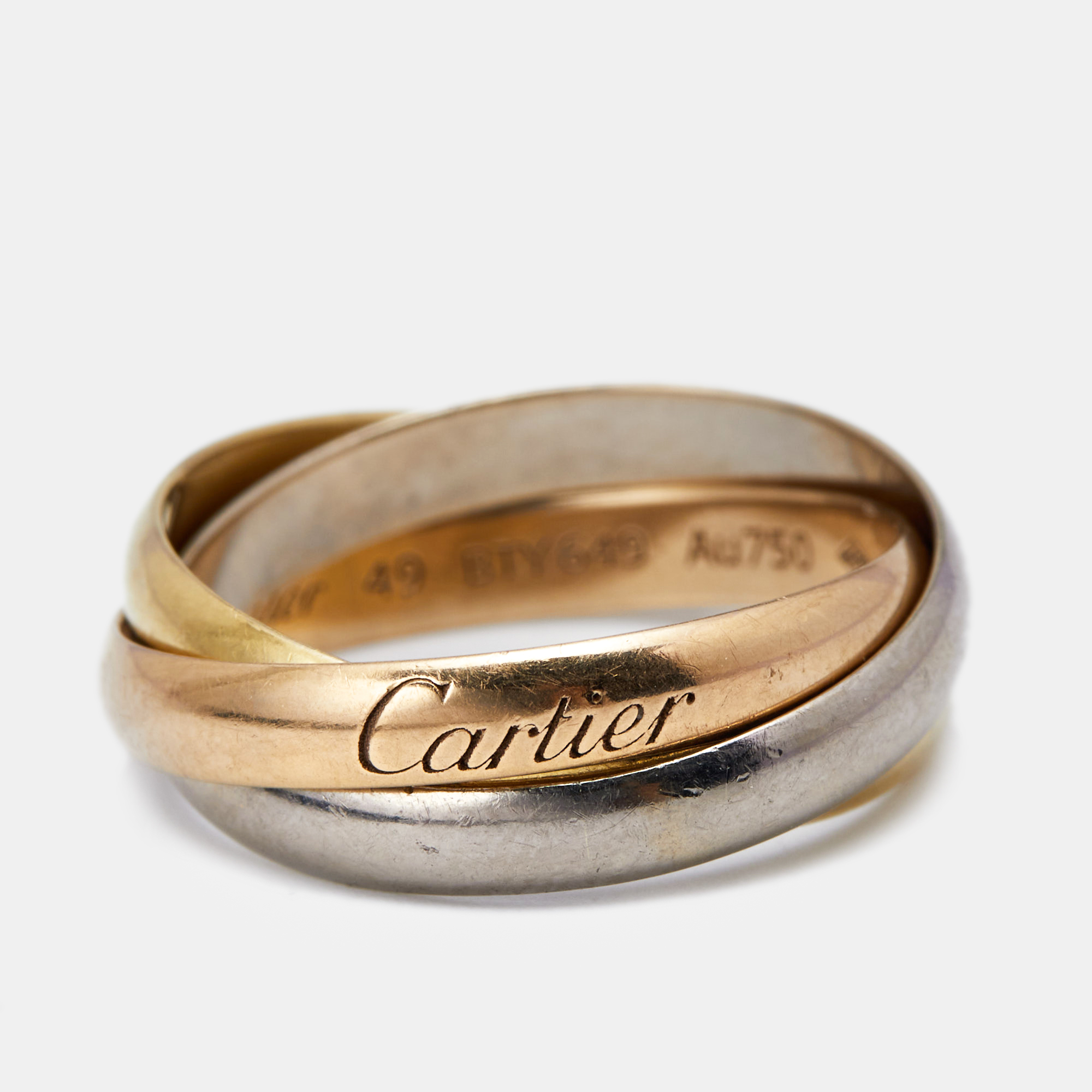 

Cartier Trinity 18k Three Tone Gold Small Model Rolling Ring Size