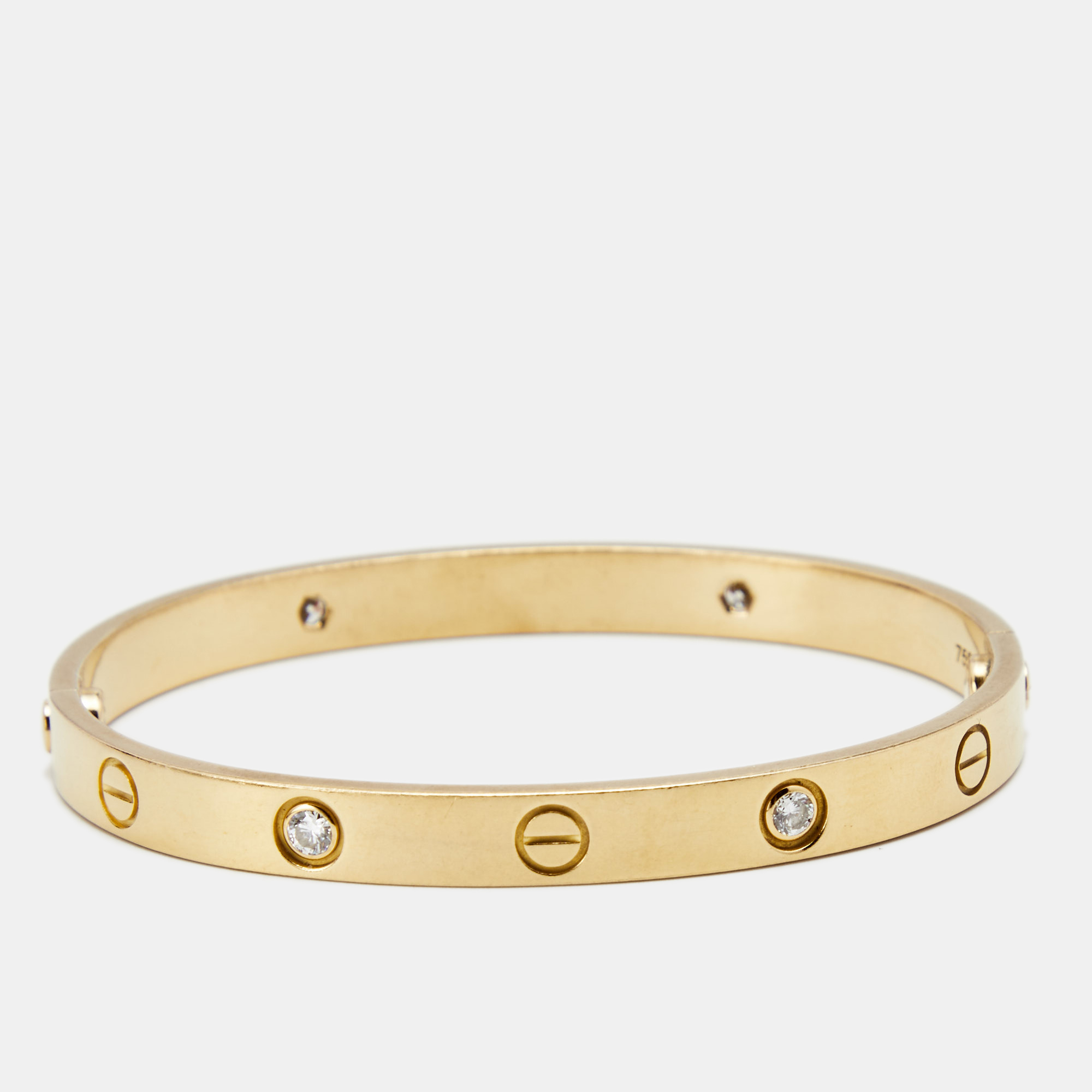 

Cartier Love 4 Diamond 18k Yellow Gold Bracelet 17