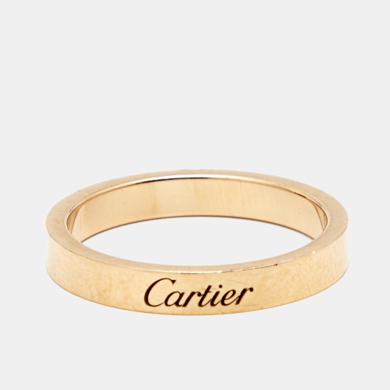 

Cartier C De Cartier 18K Rose Gold Narrow Wedding Band Ring 55