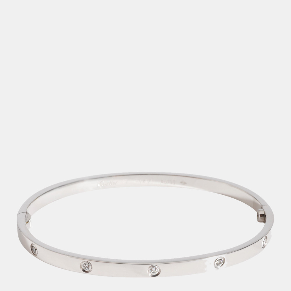 

Cartier Love 18K White Gold Diamond Bracelet 17