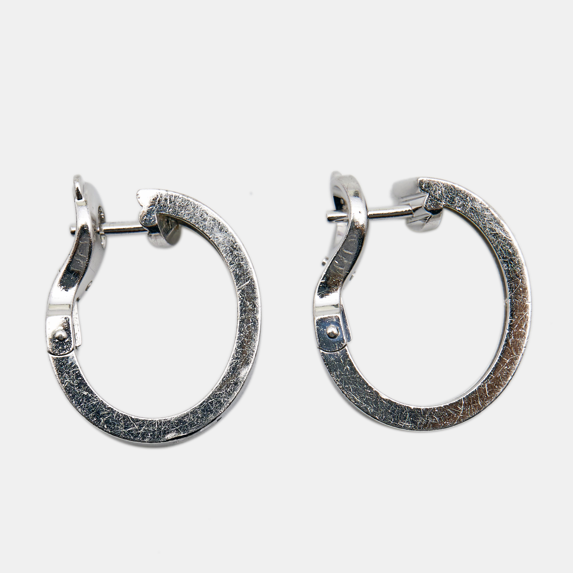 

Cartier Love 2 Diamond 18K White Gold Hoop Earrings