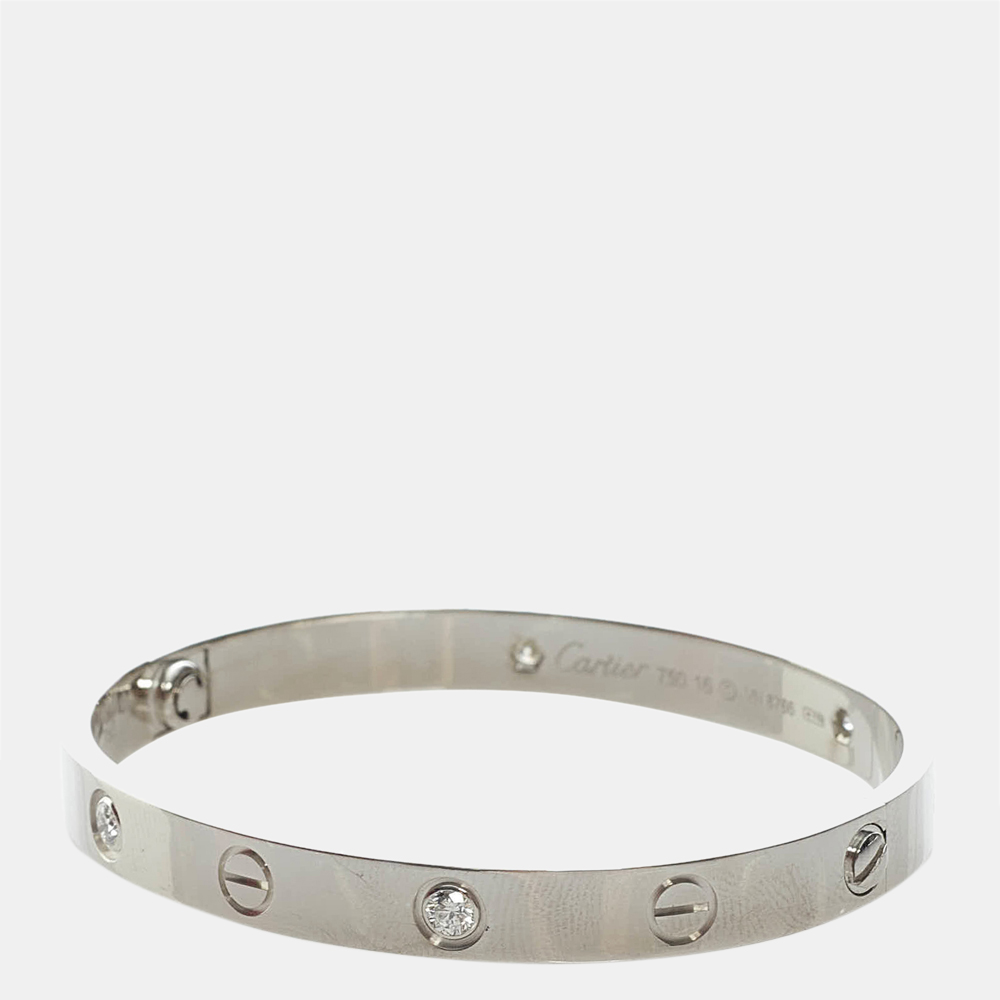 

Cartier LOVE Bracelet Classical Model in White Gold and 4 Diamonds