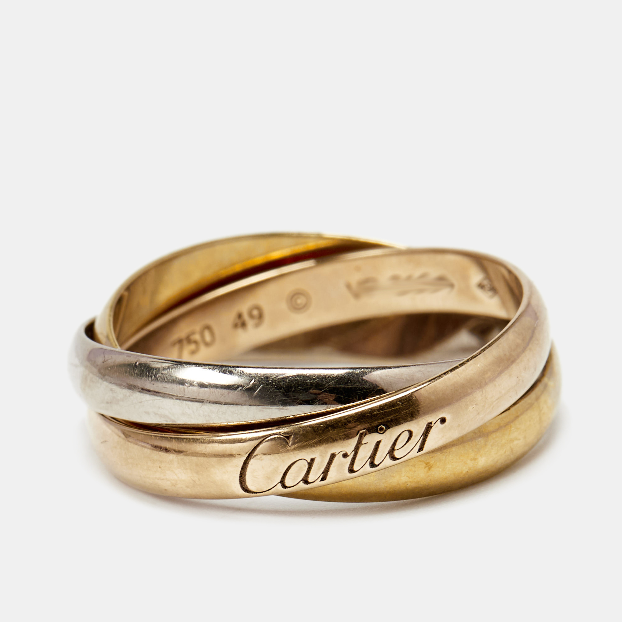 

Cartier Trinity 18k Three Tone Gold Small Model Rolling Ring Size