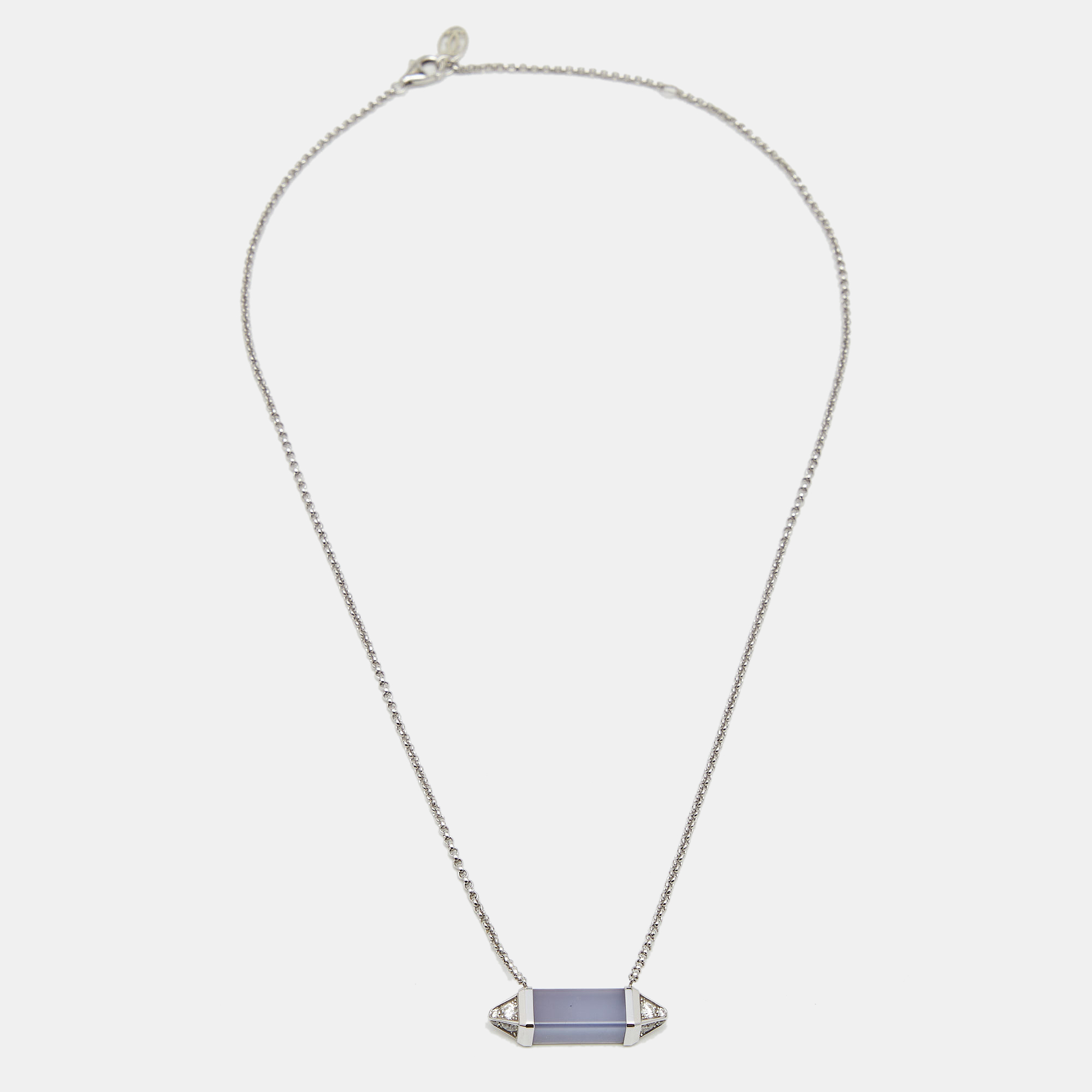 

Cartier Les Berlingots De Cartier Chalcedony Diamonds 18k White Gold Necklace