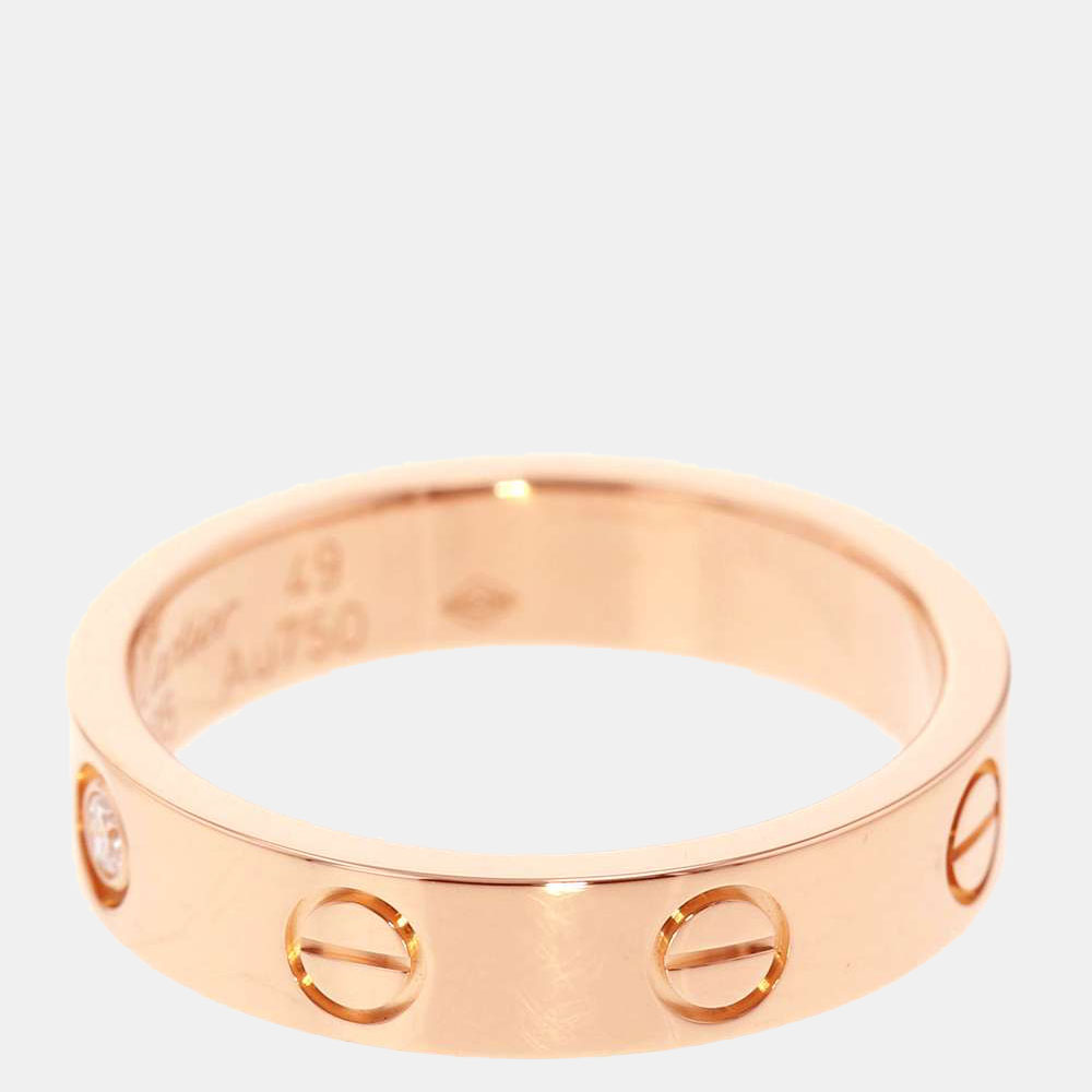 

Cartier Love 18K Rose Gold Diamond Ring EU 49