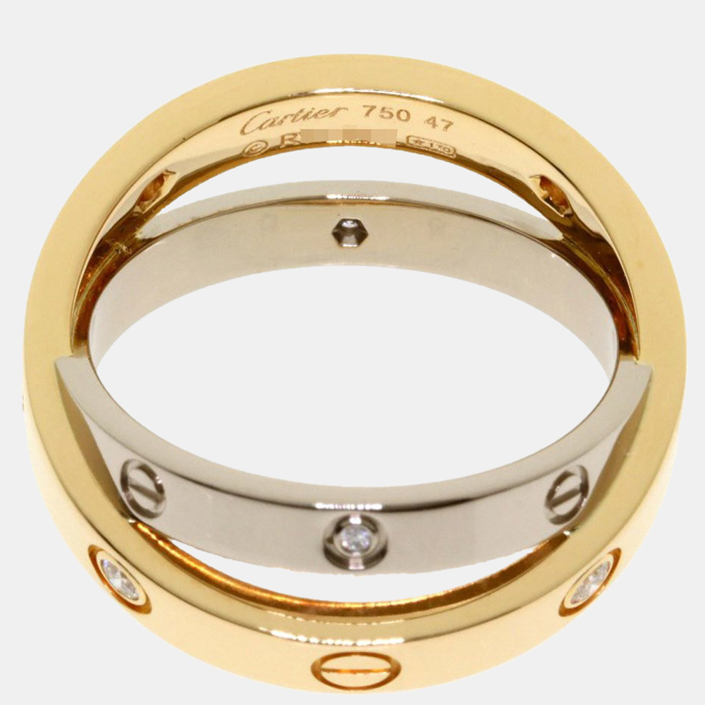 

Cartier Love 18K Rose Gold White Gold Diamond Ring EU