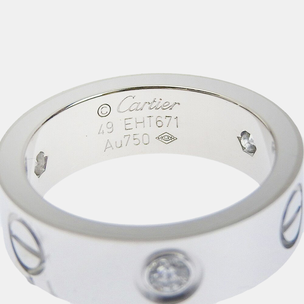 

Cartier Love 18K White Gold Diamond Ring EU 49