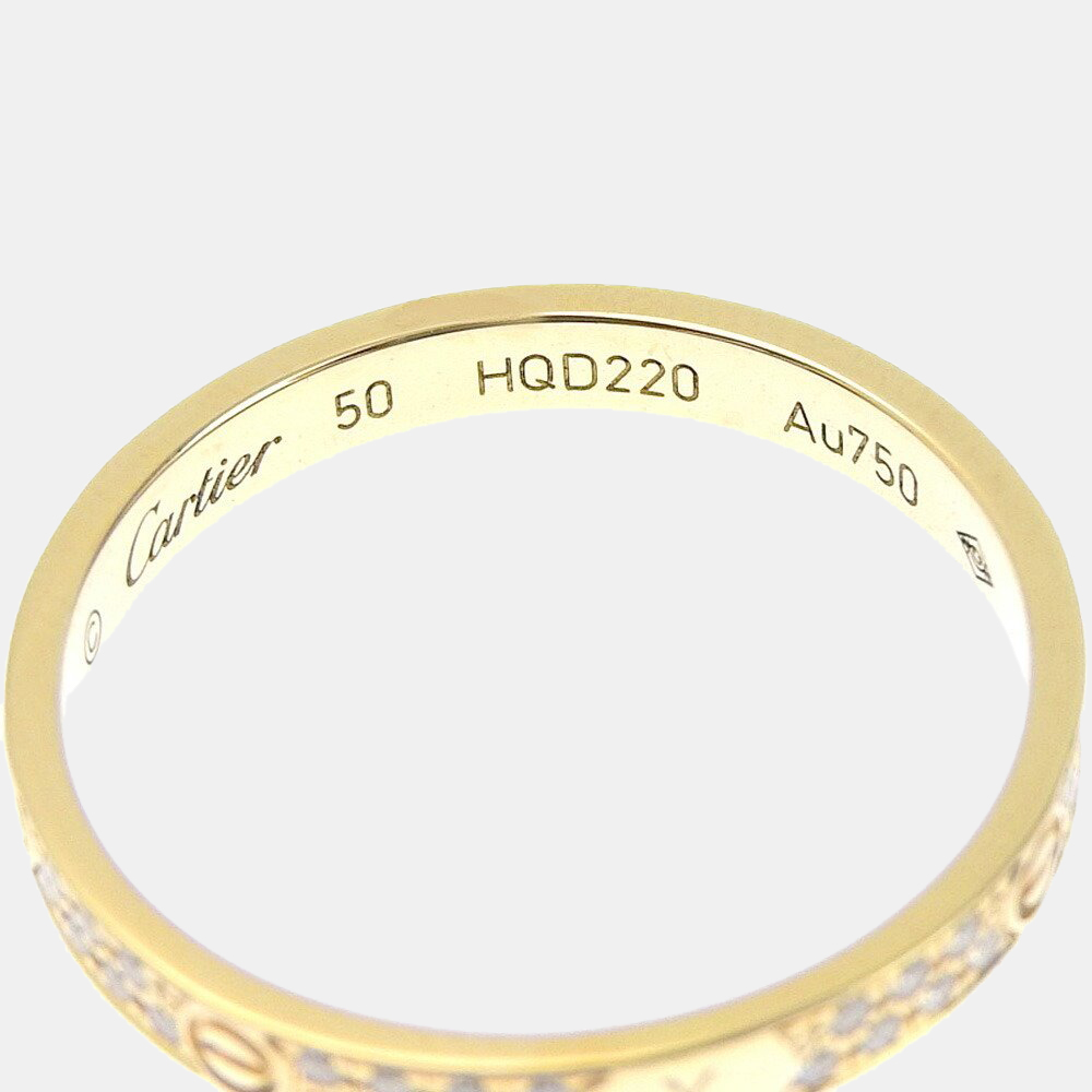 

Cartier Love Small 18K Rose Gold Diamond Ring EU 50