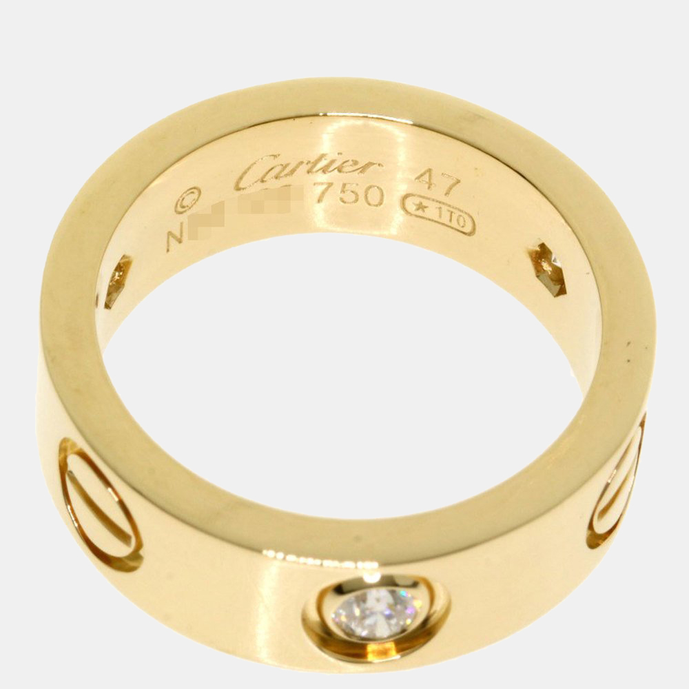 

Cartier Love 18K Yellow Gold Diamond Ring EU 47