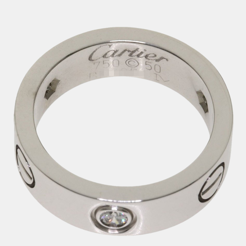 

Cartier Love 18K White Gold Diamond Ring EU 50