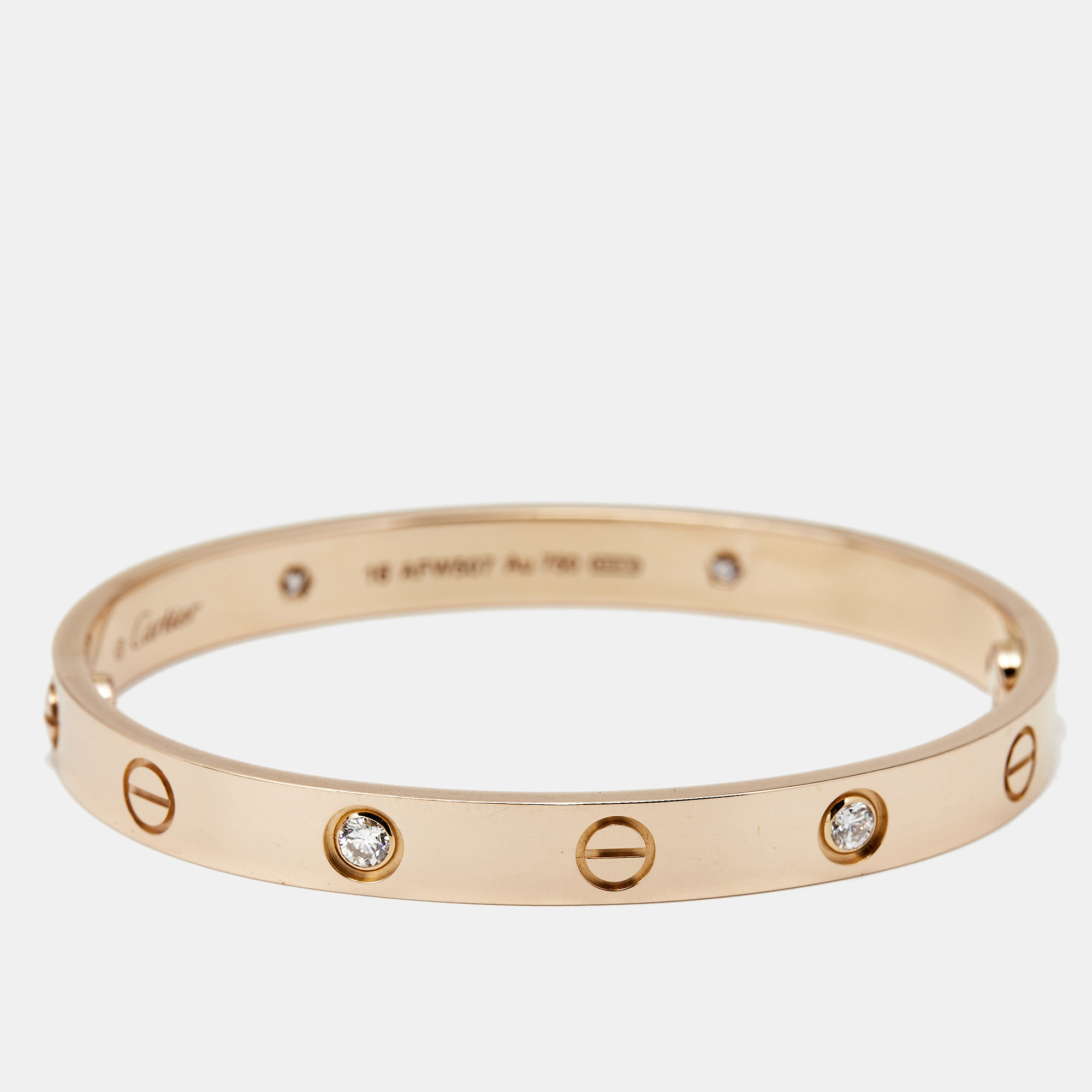 

Cartier Love 4 Diamond 18K Rose Gold Bracelet 16