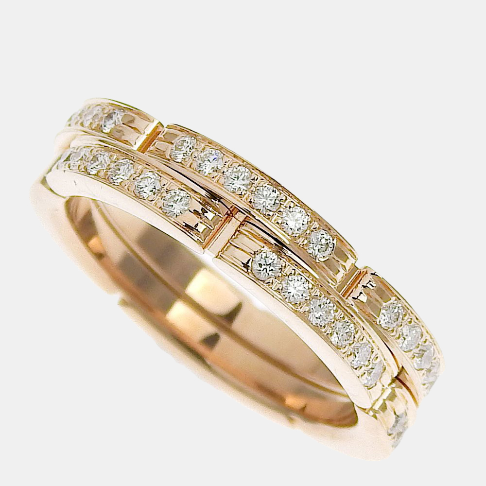 

Cartier Maillon Panthere Wedding Band 18K Yellow Gold Diamond Ring EU 47