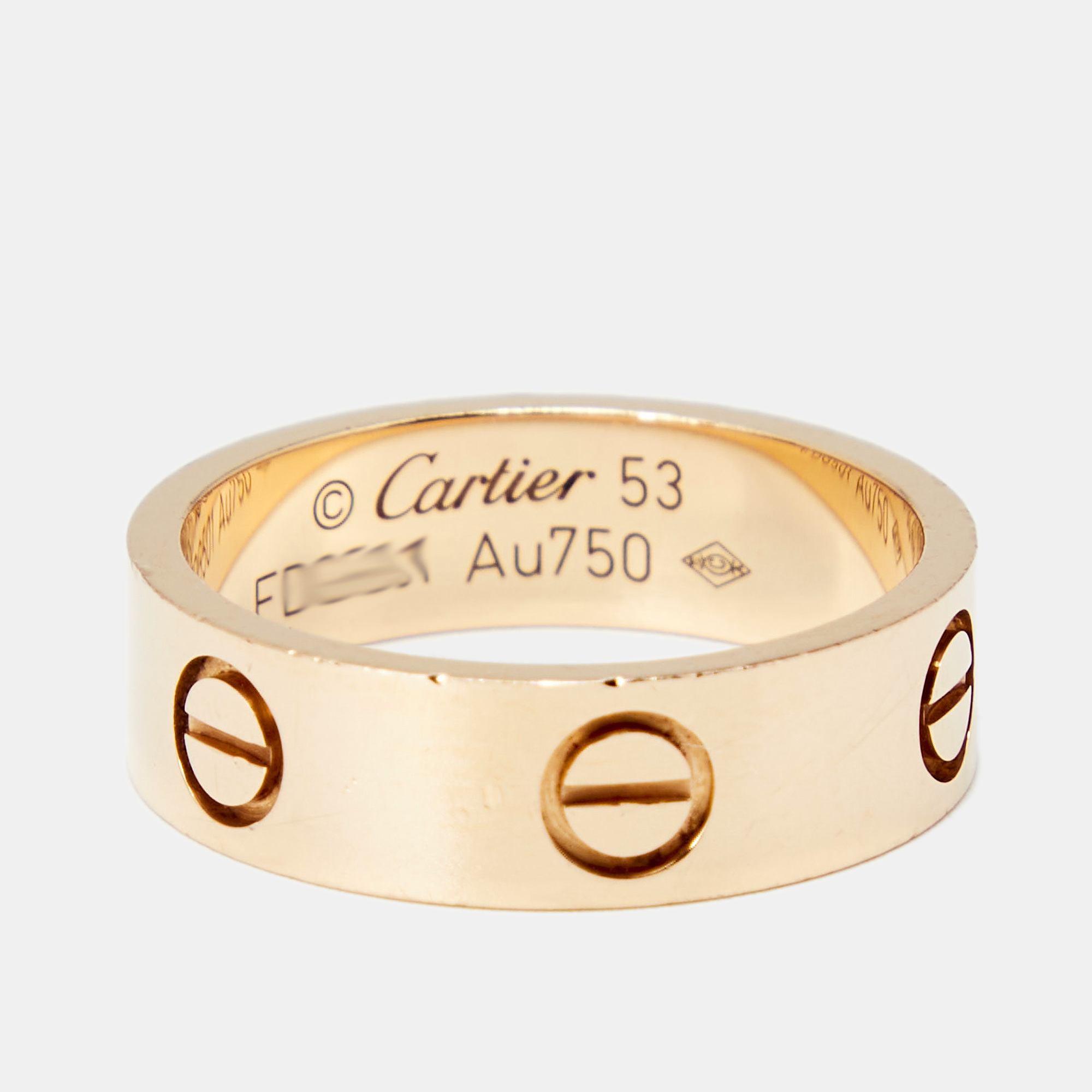 

Cartier Love 18K Rose Gold Band Ring Size