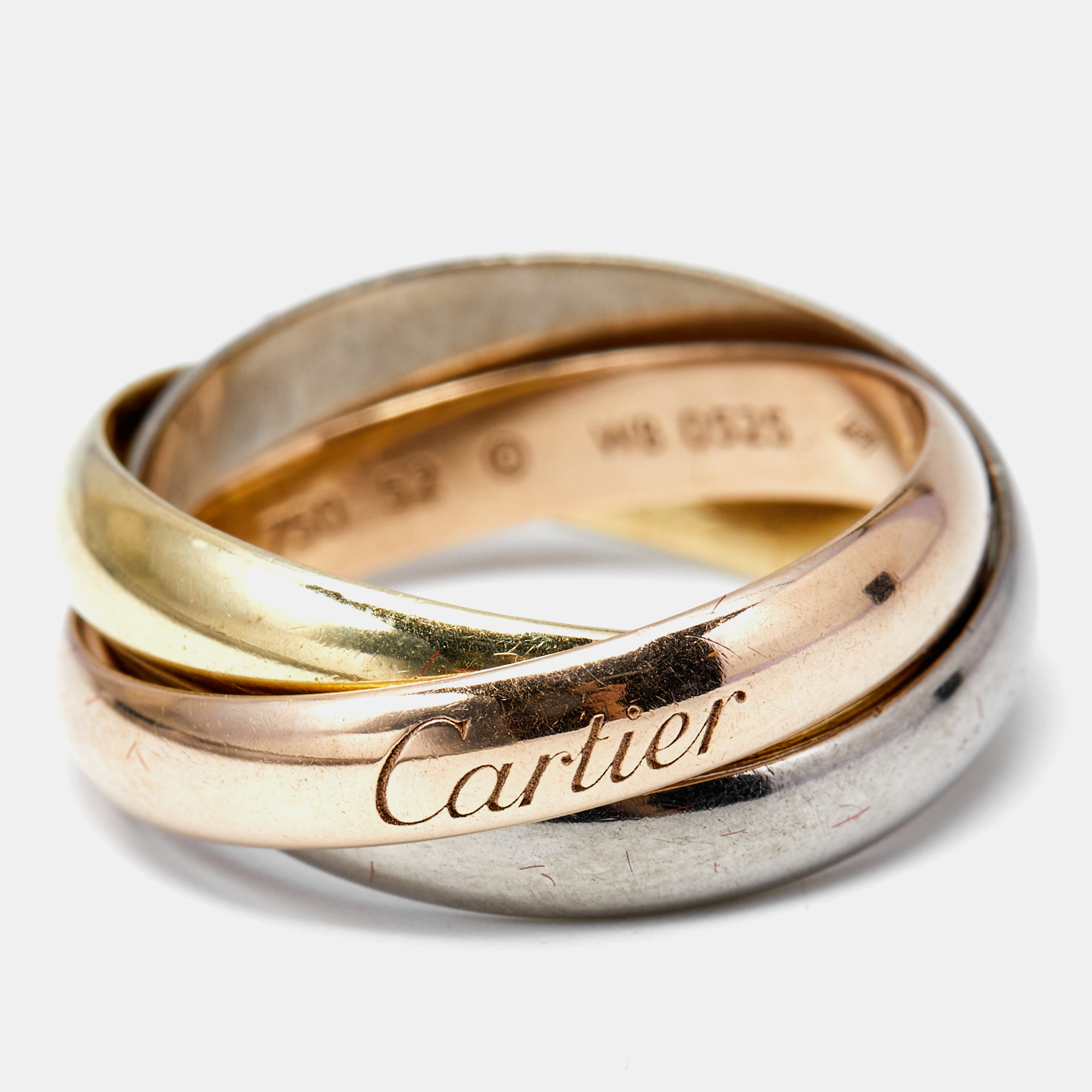 

Cartier Trinity Classic 18K Three Tone Gold Rolling Ring 52