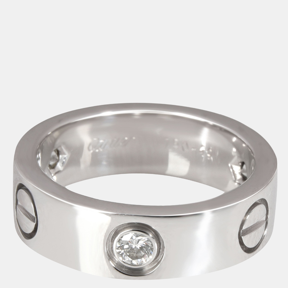 

Cartier Love Diamond Ring in 18K White Gold 0.22 CTW