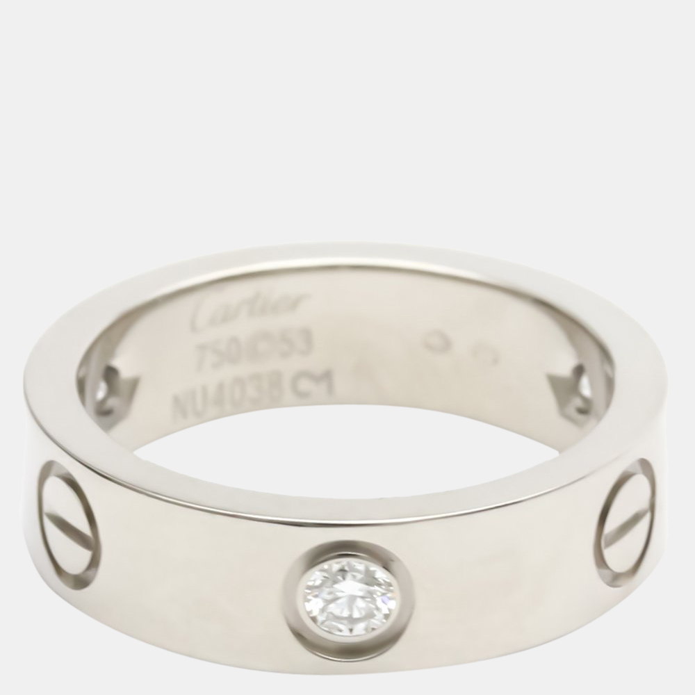 

Cartier Love 18K White Gold Diamond Ring EU 53