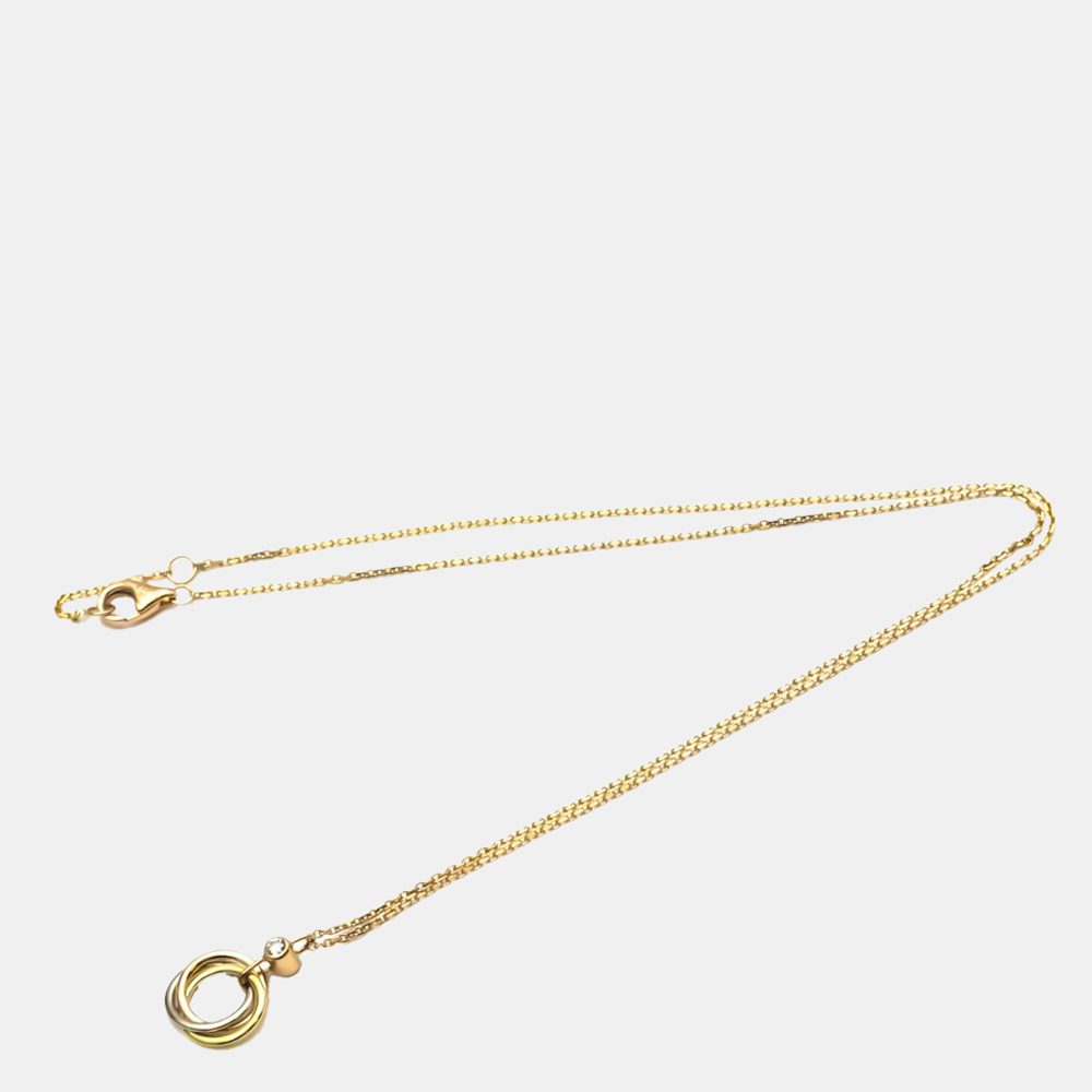 

Cartier Trinity 18K Yellow Rose and White Gold Diamond Necklace