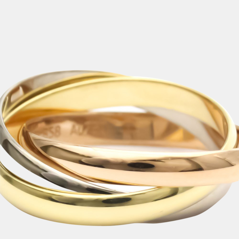

Cartier Trinity 18K Yellow Rose and White Gold Ring EU 51