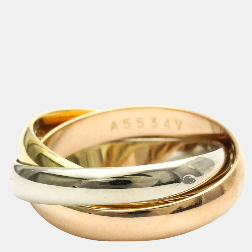 

Cartier Trinity 18K Yellow Rose and White Gold Ring EU 50