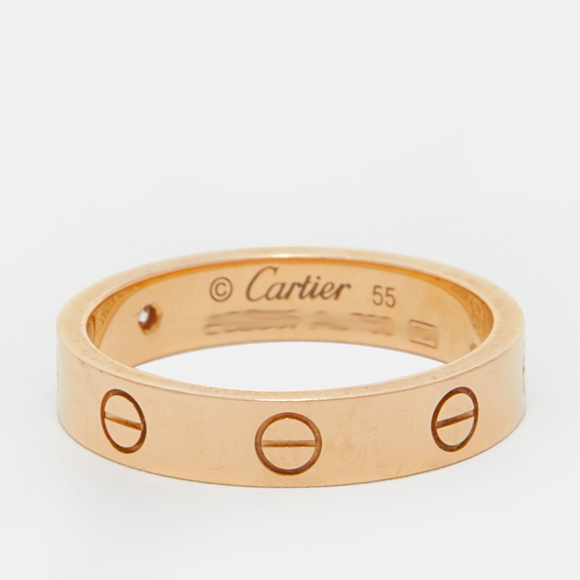

Cartier Love 1 Diamond 18k Rose Gold Wedding Band Ring Size