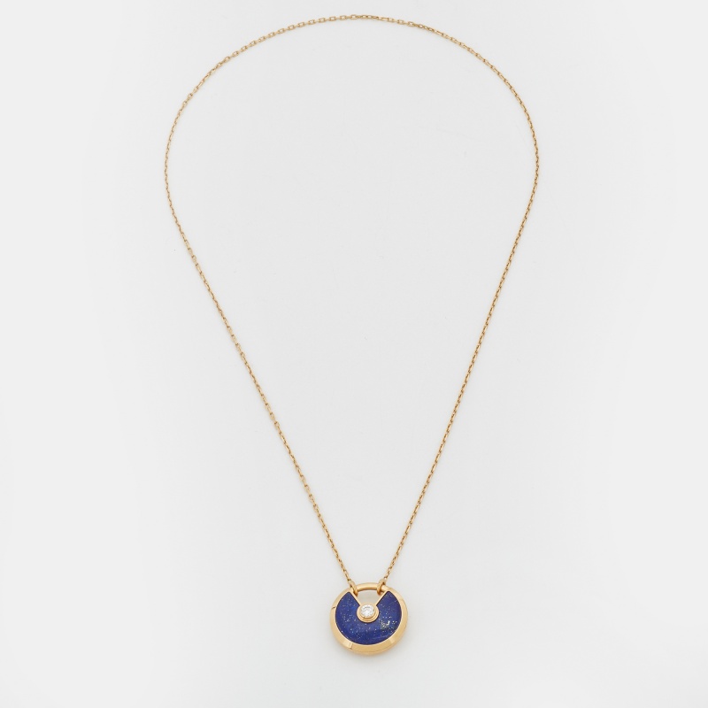 

Cartier Amulette De Cartier Lapis Lazuli Diamond 18k Yellow Gold Small Model Necklace